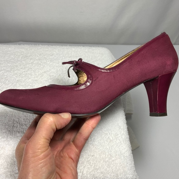 Naturalizer Suede Mary Jane Maroon Heels - SZ 9 - Picture 10 of 13